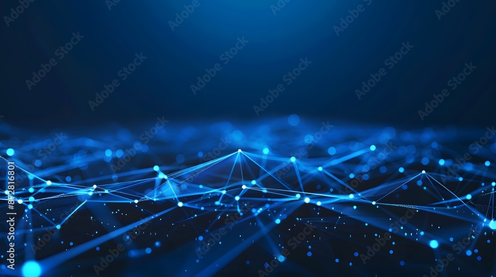 Abstract Blue Polygonal Mesh Network Background Abstract Blue Polygonal Mesh Network Background