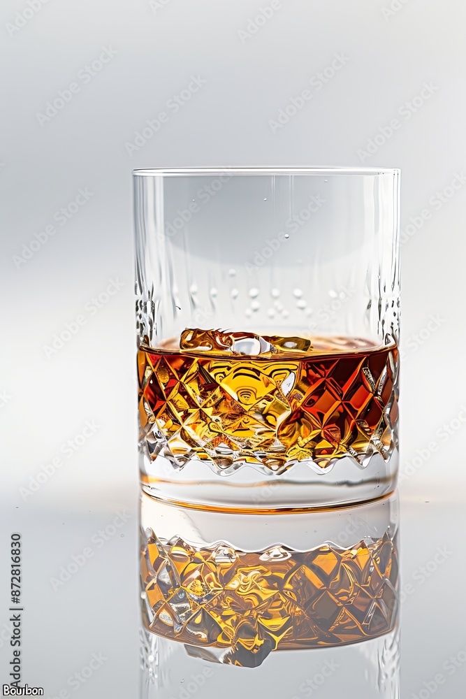 There is a bottle of whisky on a white surface with a clear background There is a bottle of whisky on a white surface with a clear background