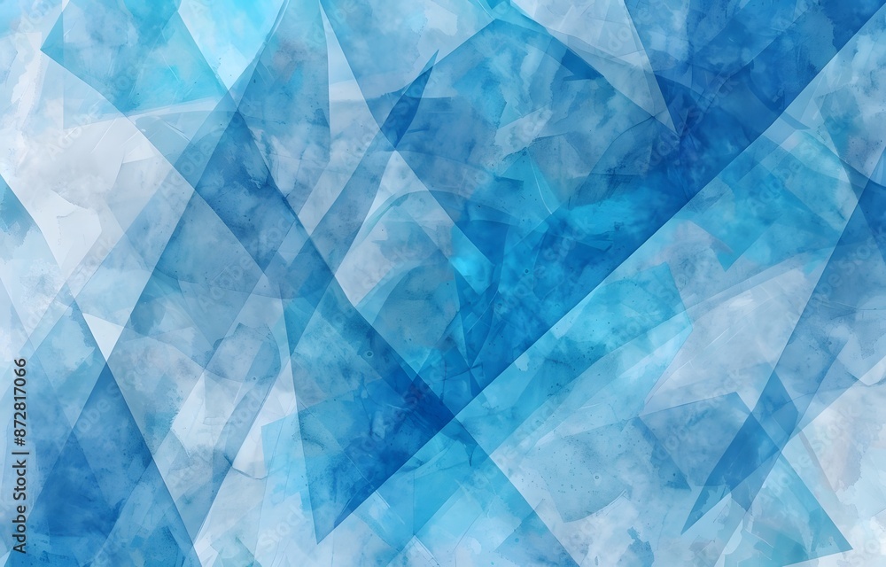 Abstract Blue Geometric Watercolor Background Abstract Blue Geometric Watercolor Background