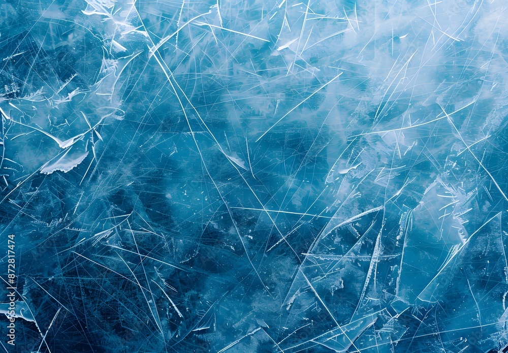 Abstract Blue Ice Texture with Frozen Rink Pattern Abstract Blue Ice Texture with Frozen Rink Pattern