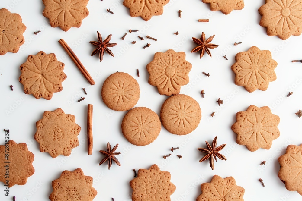 Decorative canela gallets with palitos. Upper view. Decorative canela gallets with palitos. Upper view.