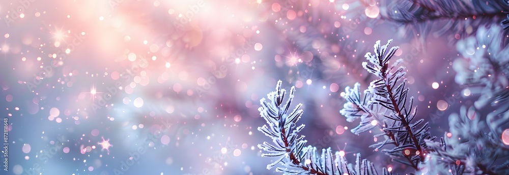 Winter Wonderland: Frosted Branches & Bokeh Lights Winter Wonderland: Frosted Branches & Bokeh Lights