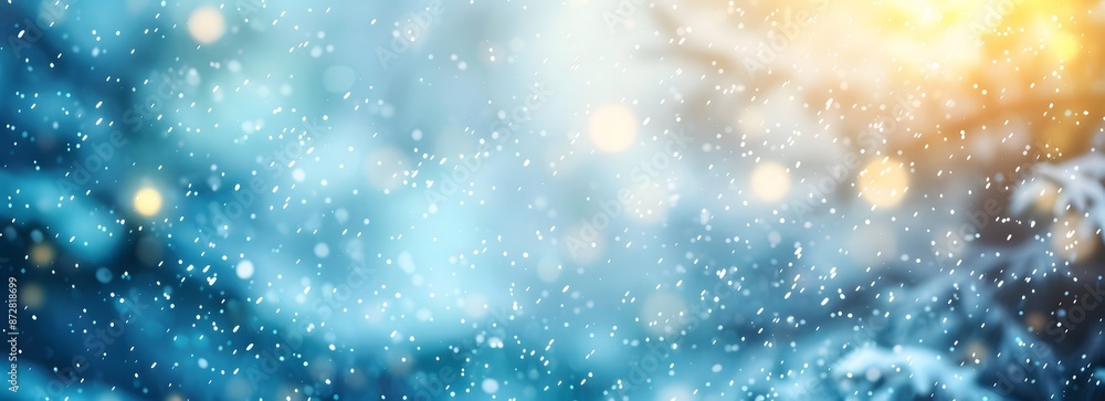 Obraz premium Abstract Blurred Winter Background with Bokeh Lights
