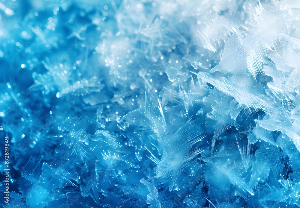 Abstract Blue Ice Texture with Snowflakes Abstract Blue Ice Texture with Snowflakes