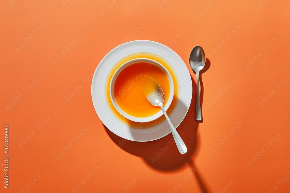 In a plating of zanahoria over a gray and white background with a superior view. In a plating of zanahoria over a gray and white background with a superior view.