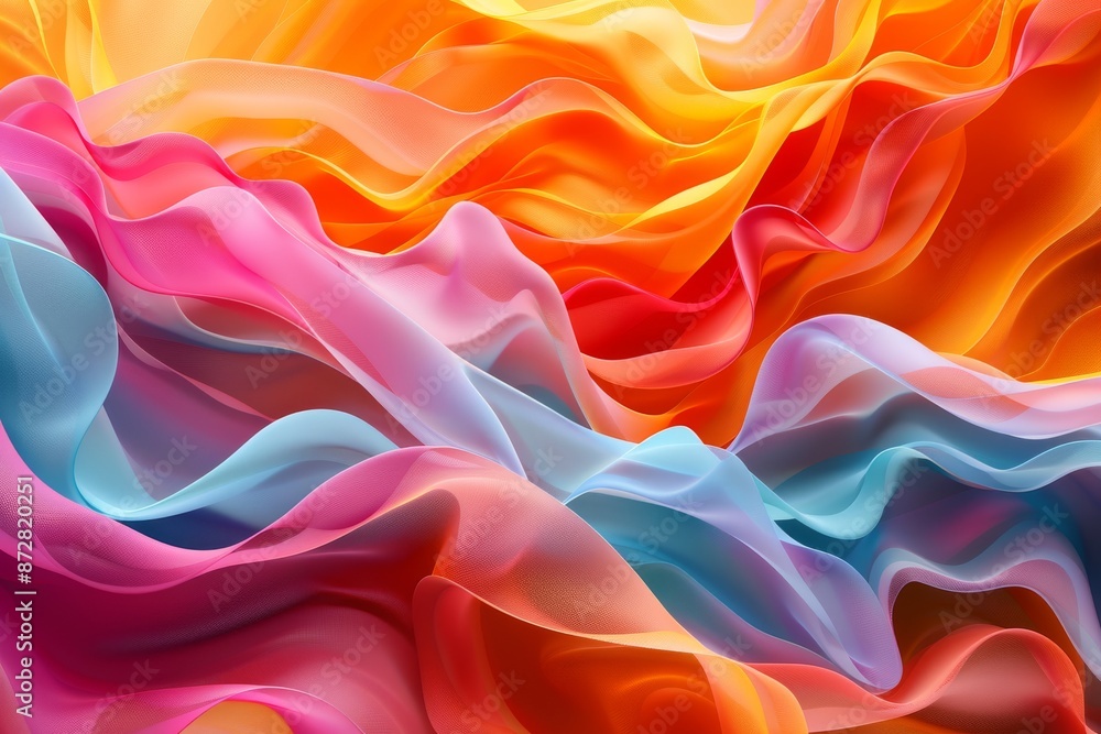 Obraz premium Abstract Multicolored Fluid Waves with Dynamic Motion in Digital Art