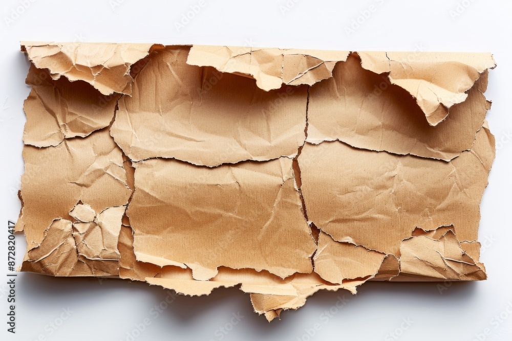 blank Cardboard Paper Torn, top view. isolated on a white background. blank Cardboard Paper Torn, top view. isolated on a white background.