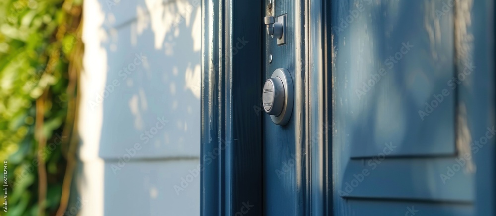Obraz premium detail of an entrance door to a house with a doorbell with camera