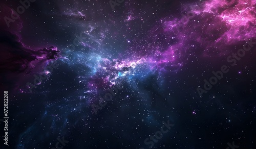 Cosmic Nebula Background: Blue, Purple, and Black © MD