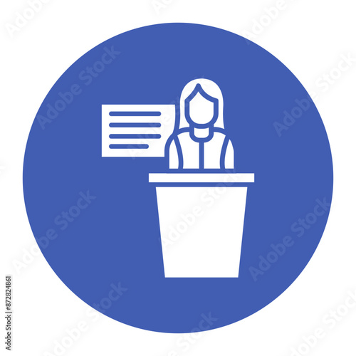 Instructor Female vector icon. Can be used for Business Training iconset.