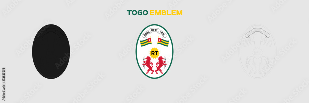 Togo Emblem Vector Pack. Emblem with Flag. Gray Emblem Silhouette. Gray Outline Emblem. Editable EPS file. Togo Emblem Vector Pack. Emblem with Flag. Gray Emblem Silhouette. Gray Outline Emblem. Editable EPS file.