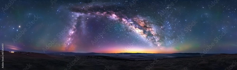 Milky Way Panorama with Starry Night Sky Milky Way Panorama with Starry Night Sky