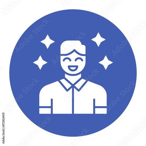 Happy Man vector icon. Can be used for Comfort iconset.