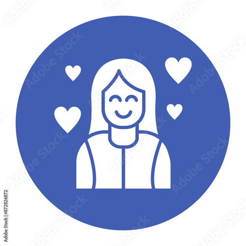 Happy Woman vector icon. Can be used for Comfort iconset.