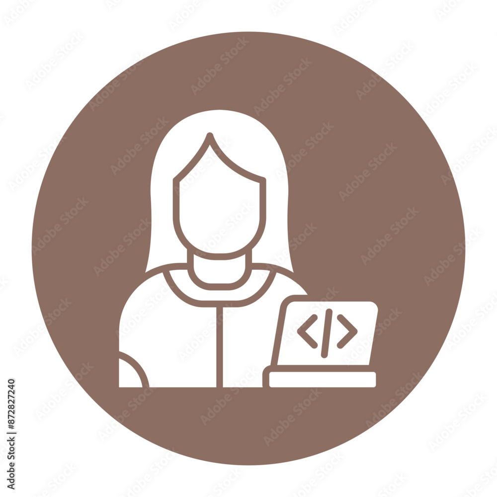 Web Designer Female vector icon. Can be used for Home Based Business iconset. Web Designer Female vector icon. Can be used for Home Based Business iconset.