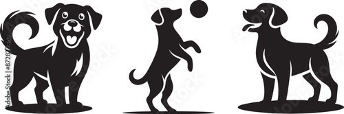 Vector black silhouette vector of a dog isolated on a white background.