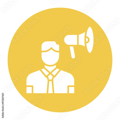 Influencer Male vector icon. Can be used for Home Based Business iconset.