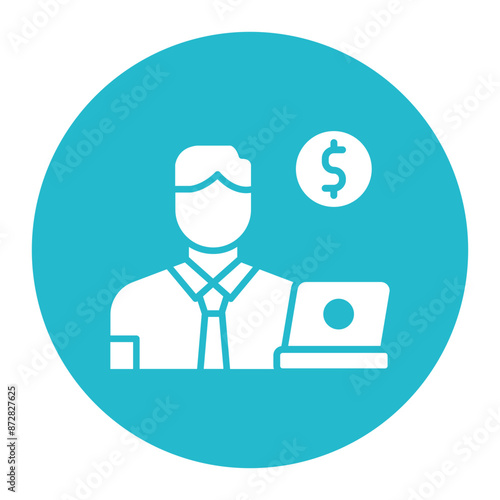 Freelancer Male vector icon. Can be used for Home Based Business iconset.