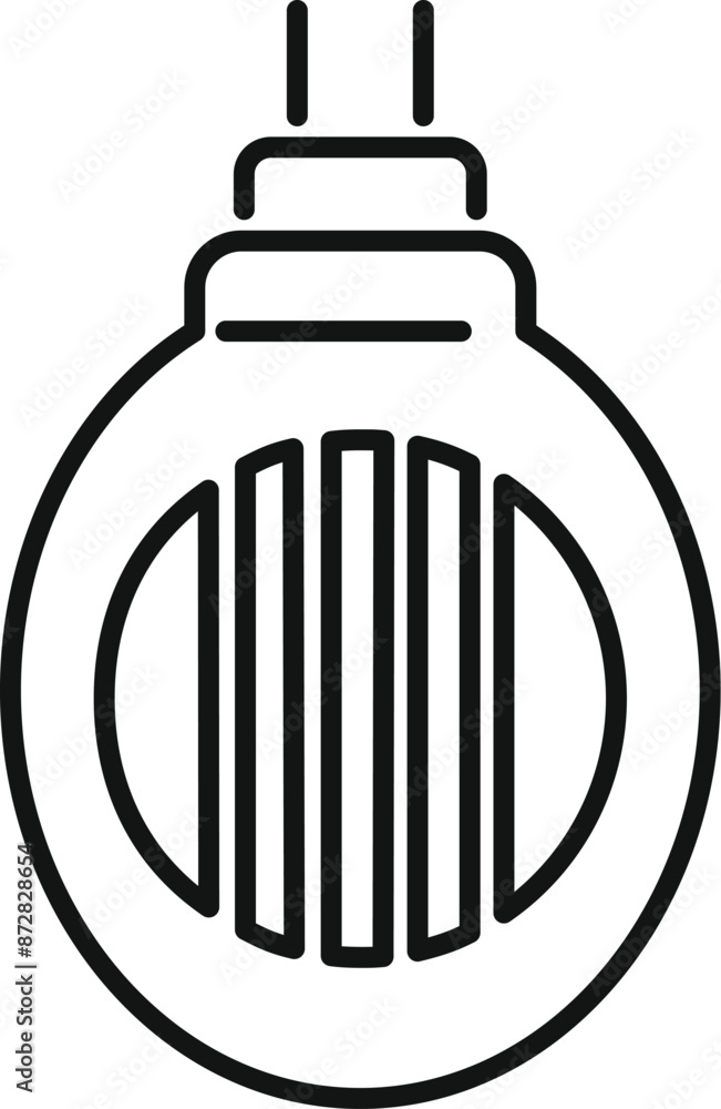 Simple line icon of a round electric heater, representing home heating and warmth Simple line icon of a round electric heater, representing home heating and warmth