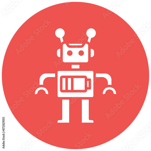 Robot Battery vector icon. Can be used for Science Fiction iconset.