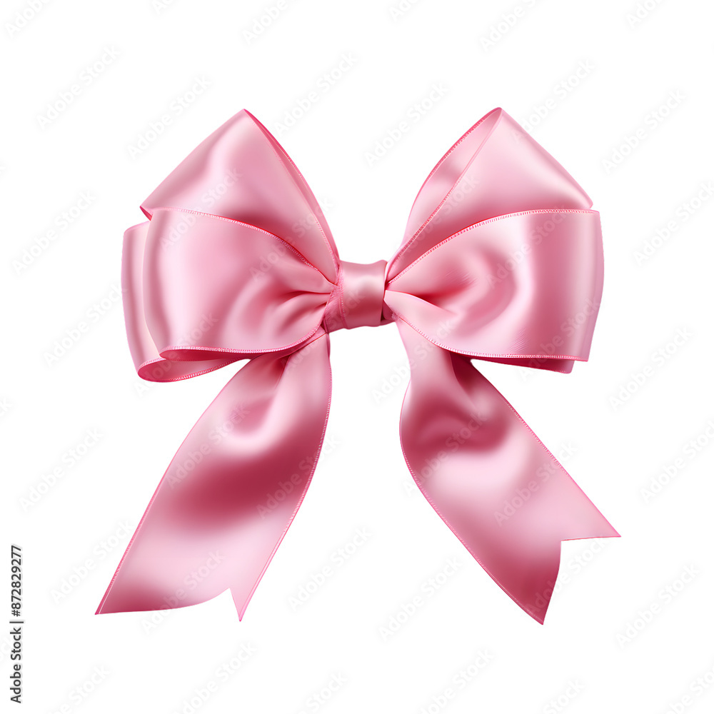 Pink silky bow isolated on transparent background Pink silky bow isolated on transparent background