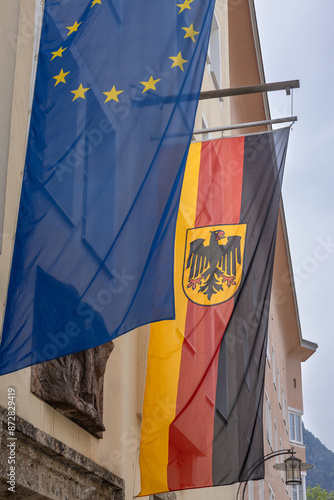 Bundesflagge Deutschland mit Bundesadler photo