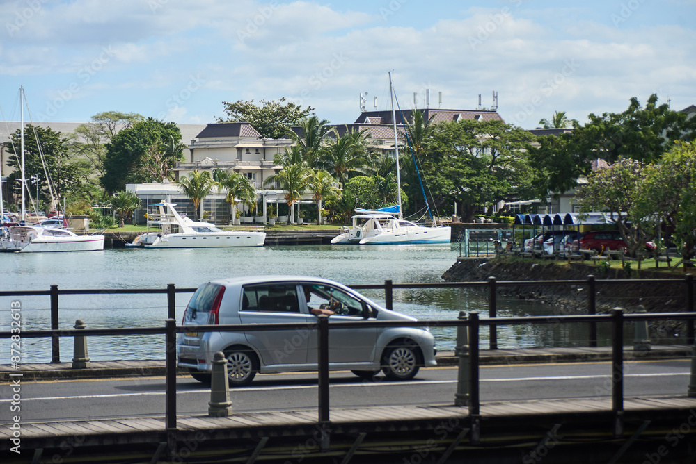 View on the Port Louis waterfront, the capital of the Republic of Mauritius, Indian Ocean View on the Port Louis waterfront, the capital of the Republic of Mauritius, Indian Ocean