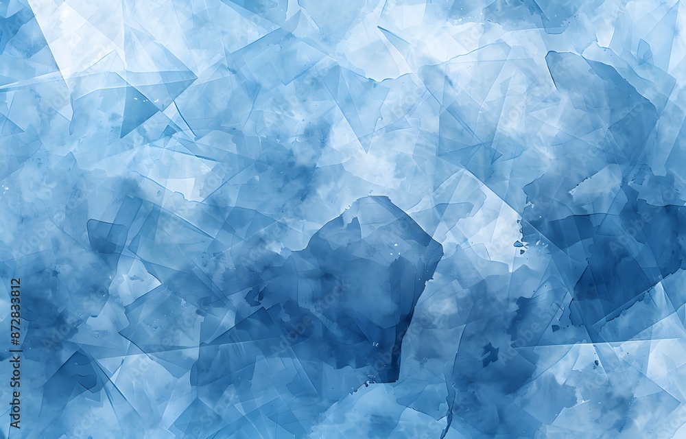 Abstract Blue Watercolor Geometric Shapes Background Abstract Blue Watercolor Geometric Shapes Background