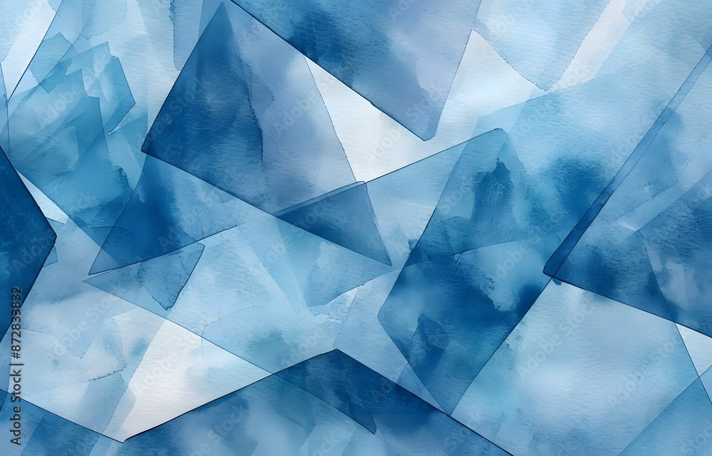 Abstract Watercolor Background with Geometric Shapes Abstract Watercolor Background with Geometric Shapes
