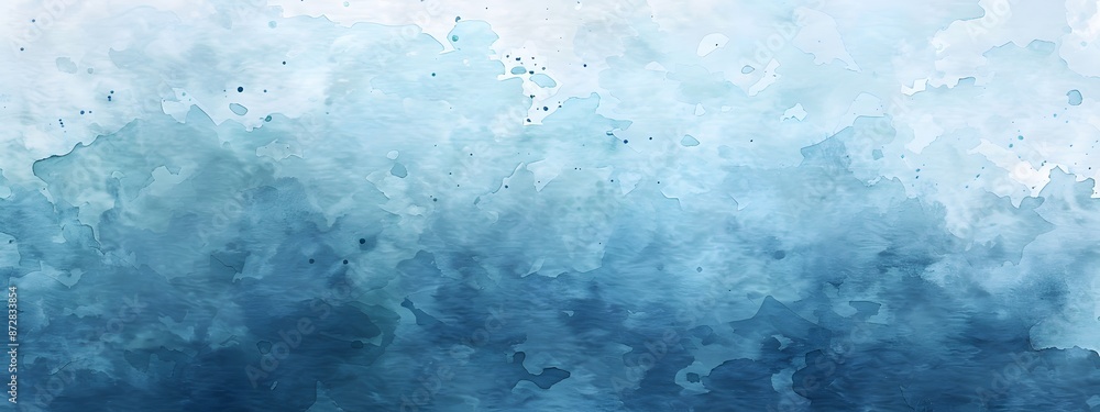 Fototapeta premium Blue Watercolor Gradient Background With Ice Texture