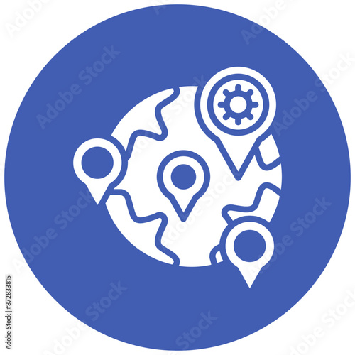 Outbreak Map vector icon. Can be used for Infectious Diseases iconset.