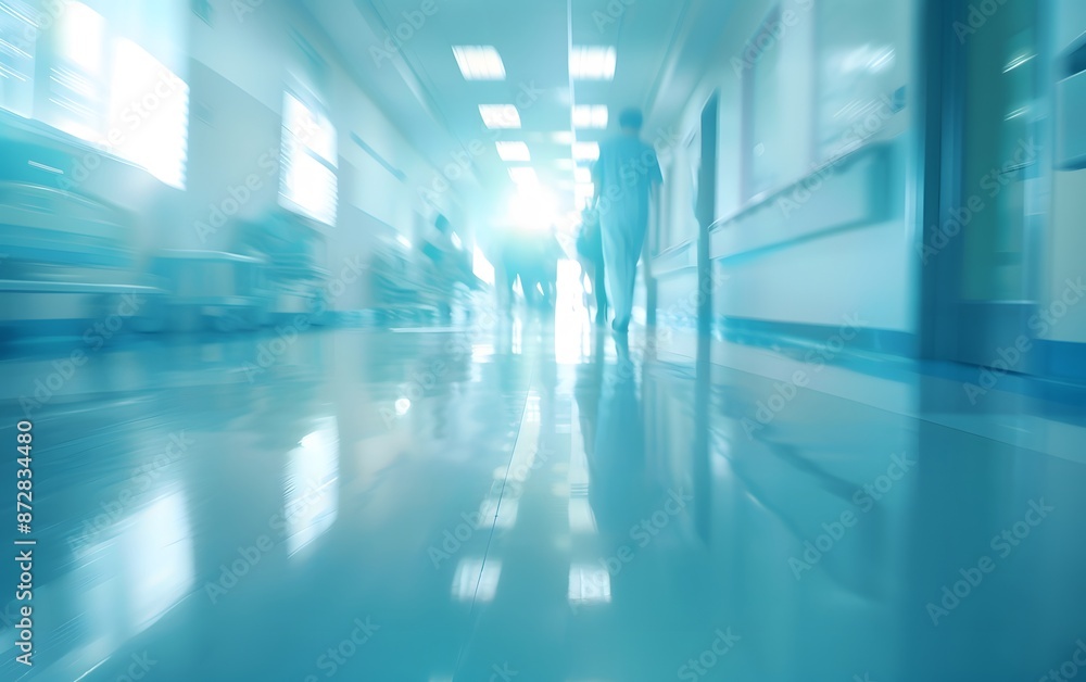 Abstract Blurred Hospital Hallway Background Abstract Blurred Hospital Hallway Background