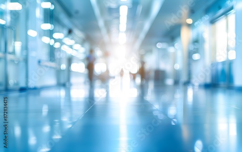 Abstract Hospital Hallway Blurred Background