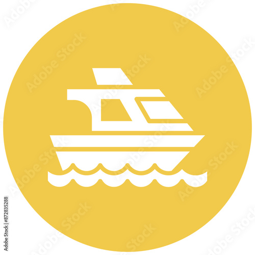 Yatch vector icon. Can be used for Ocean iconset.