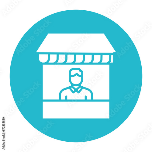 Shopkeeper vector icon. Can be used for Supermarket iconset.