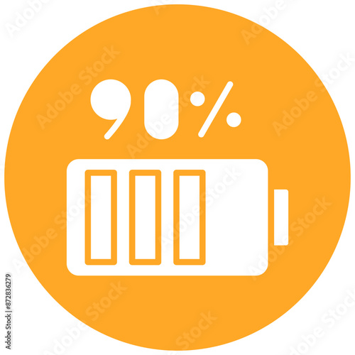 High Battery vector icon. Can be used for Battery and Power iconset.