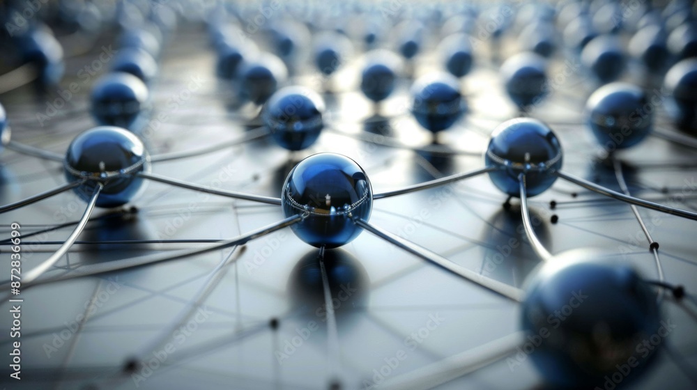 A close up of many small blue spheres arranged in a pattern A close up of many small blue spheres arranged in a pattern