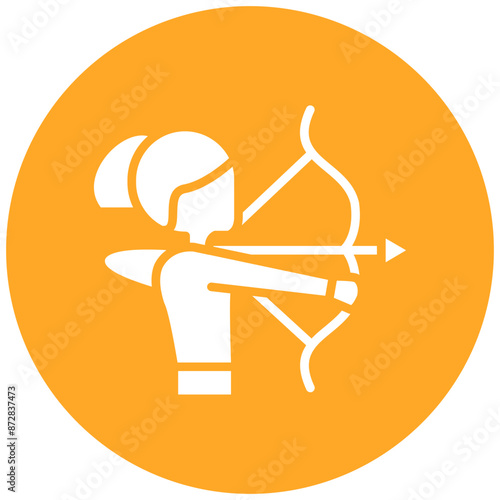 Acher Lady vector icon. Can be used for Archery iconset.