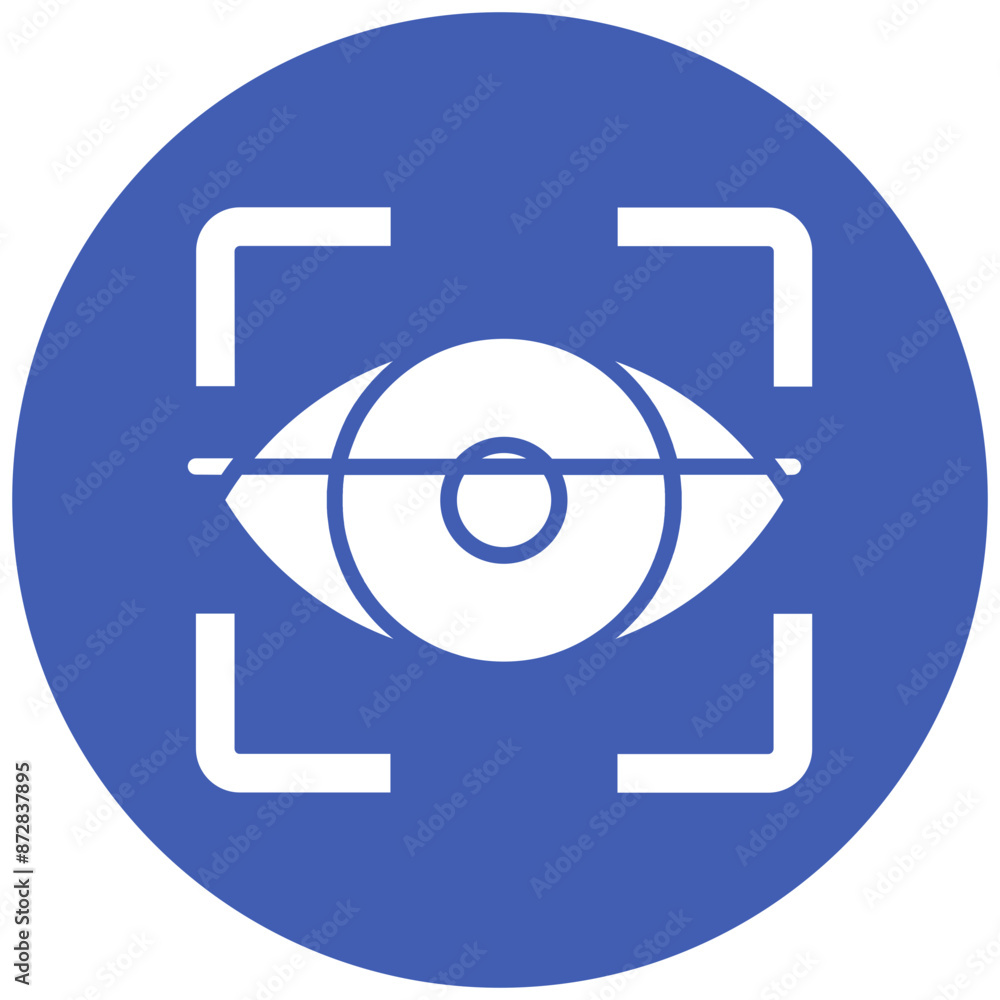 Eye Recognition vector icon. Can be used for Biometrics iconset. Eye Recognition vector icon. Can be used for Biometrics iconset.