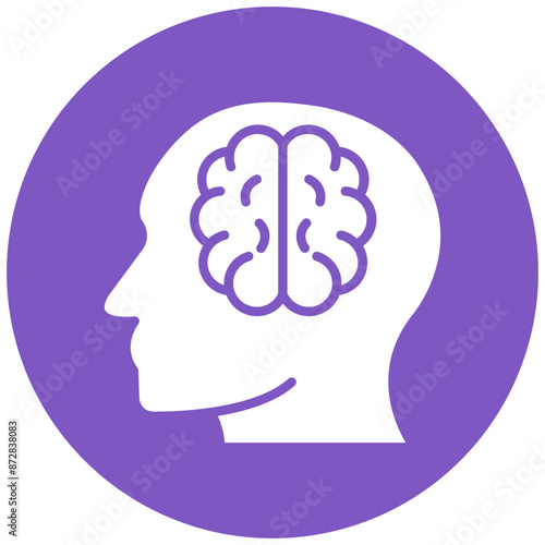 Human Brain vector icon. Can be used for Biometrics iconset.