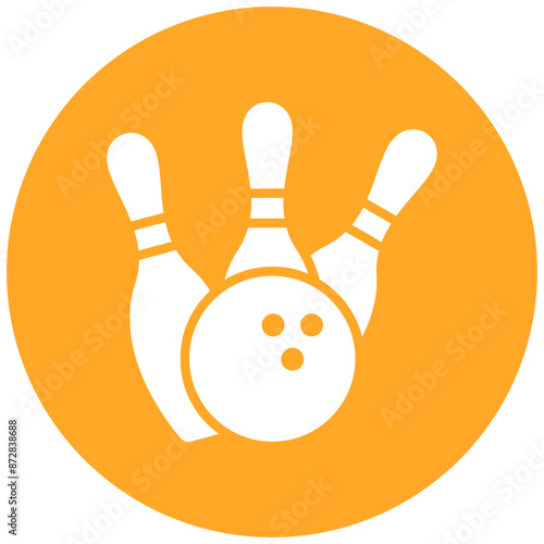Fallen Pin vector icon. Can be used for Bowling iconset.