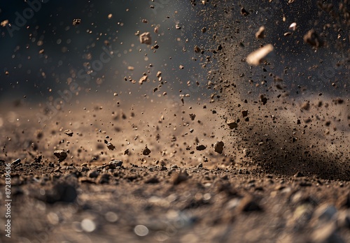 Dirt Track Racing: Close Up of Flying Debris
