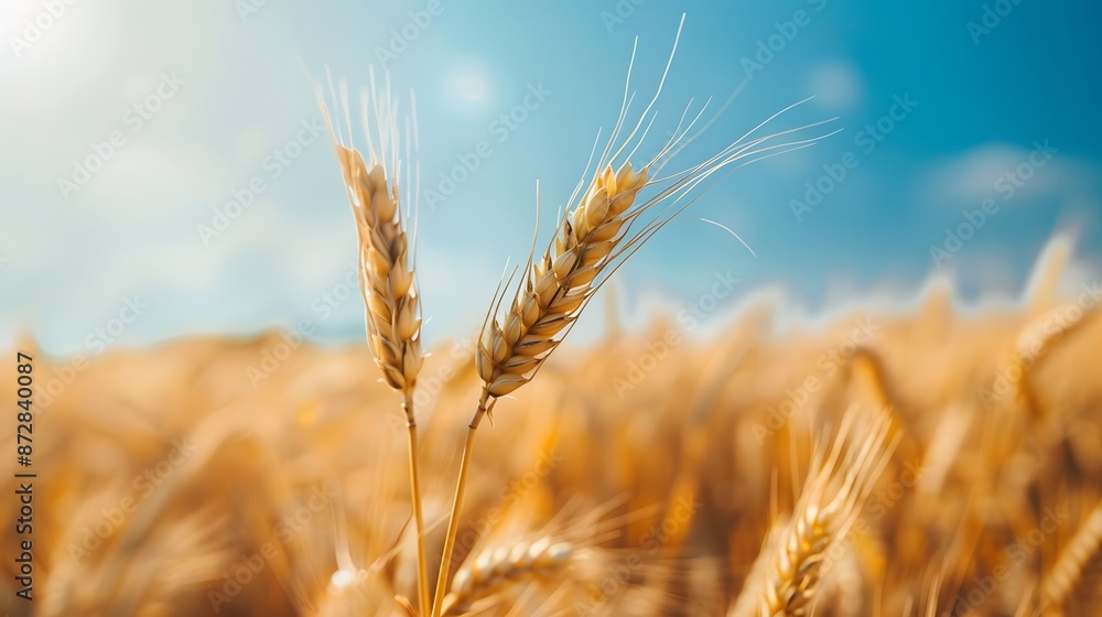 Golden Wheat Field with Blurred Sky Banner Golden Wheat Field with Blurred Sky Banner