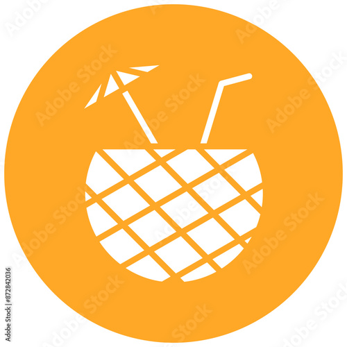 Pina Colada vector icon. Can be used for Beverages iconset.