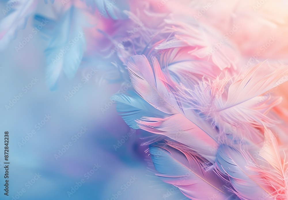 Obraz premium Pastel Soft Feathers Abstract Background