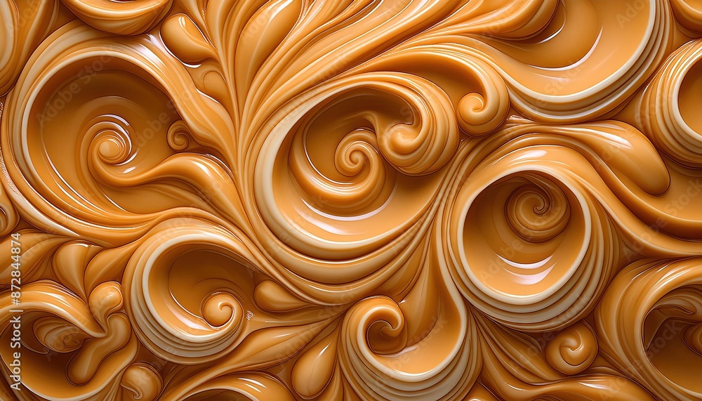 Abstract Swirling Caramel Cream Background Abstract Swirling Caramel Cream Background