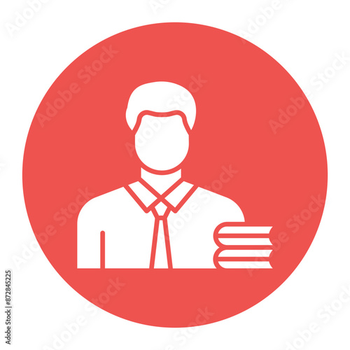 Teacher Male vector icon. Can be used for Literature iconset.