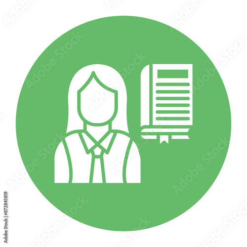 Teacher Female vector icon. Can be used for Literature iconset.