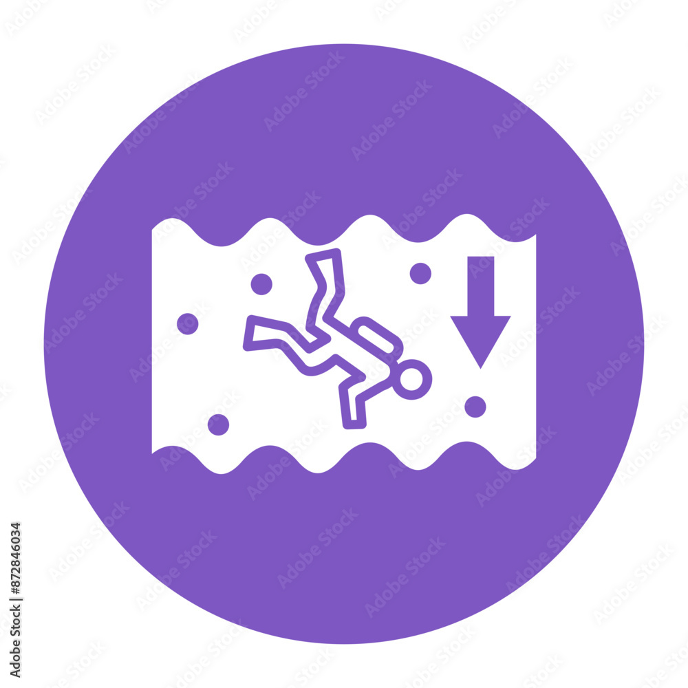 Deep Diving vector icon. Can be used for Vacation and Tourism iconset. Deep Diving vector icon. Can be used for Vacation and Tourism iconset.