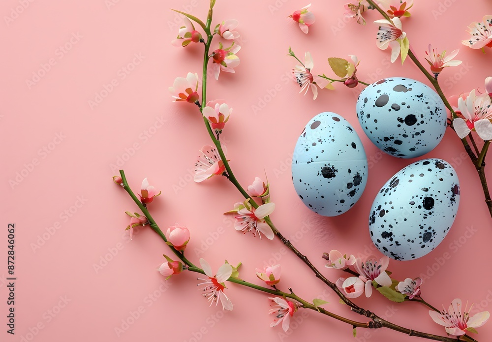 Pastel Pink Easter Eggs with Floral Decor Pastel Pink Easter Eggs with Floral Decor
